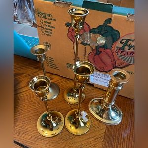 Vintage Gold-Toned Candlestick Holders